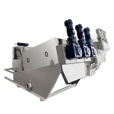 Máquina de deshidratación de lodos de acero inoxidable Prensa de tornillo Planta de tratamiento de aguas residuales Tratamiento de aguas residuales PLC 1000L
